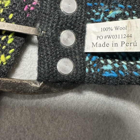 Colorful Embroidered Floral Wool Belt Bohemian Artsy Women's Made In Peru - Picture 11 of 12